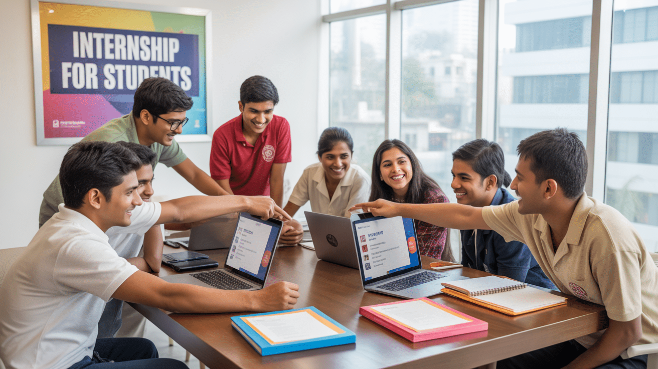 Team collaborating in modern office